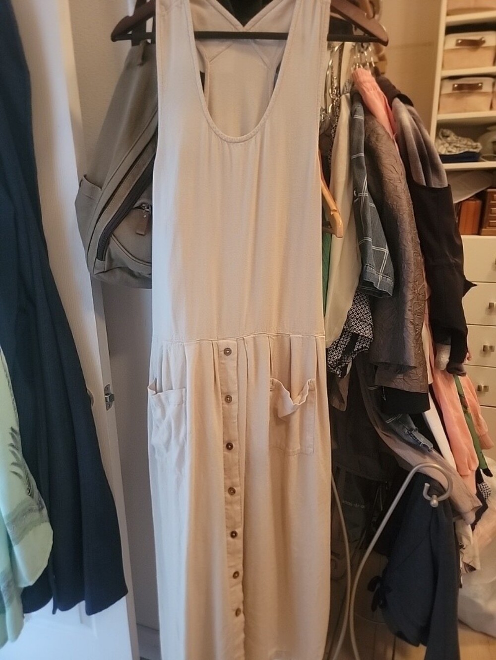 Free People Linen Blend Jumper Dress